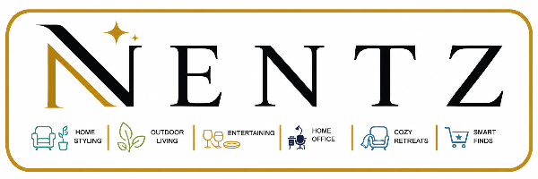 NENTZ logo for a visual lifestyle brand featuring home styling, outdoor living, entertaining ideas, smart finds, and inspiration for calmer everyday living.